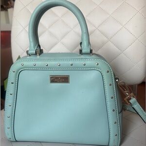 Kate Spade Aqua Blue Studded Satchel